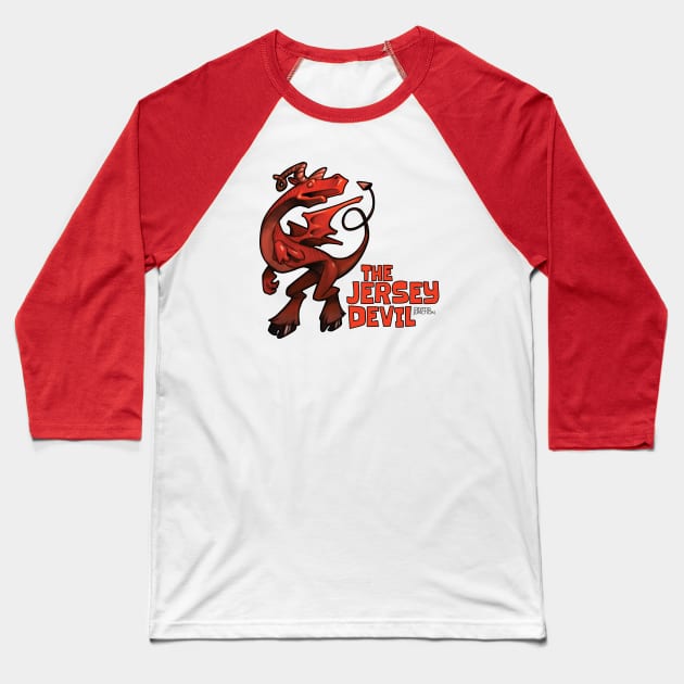 The Jersey Devil Baseball T-Shirt by Cryptid_Junction